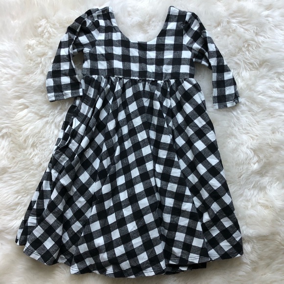 buffalo check dress girl